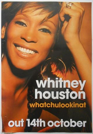 Whitney Houston Whatchulookinat Rare Official Uk Record Company Poster