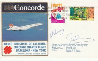 Ba Concorde.  Charter Flight Barcelona To York Signed Both Concore Pilots