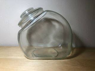 Vintage General Store Tilted Glass Candy Jar Glass Lid Mercantile Canister 1920s