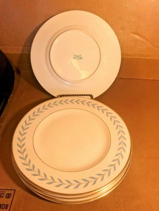 4 Vintage Syracuse China Old Ivory Sherwood Blue Laurel Dinner Plates 9 5/8 "