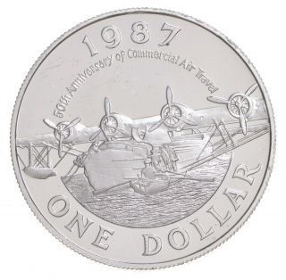 Silver - World Coin - 1987 Bermuda 1 Dollar - World Silver Coin 28.  7 Grams 205