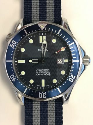Omega Seamaster 2541.  80.  00 Wrist Watch For Men - Blue/silver - 41mm Quartz - Euc