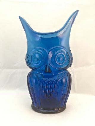 Vintage Blown Glass Owl Vase Viking 2