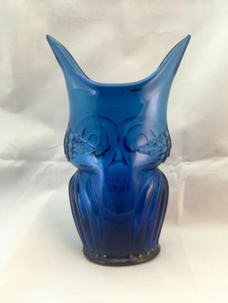 Vintage Blown Glass Owl Vase Viking 3