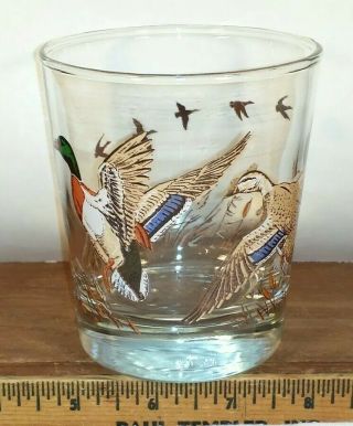 Vintage Libbey Glass Mallard Duck Whiskey Low Ball Cocktail Drink Glass Set of 6 2