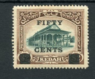 Malaya Kedah 1919 50c On $2 Green And Brown Sg24 Mm