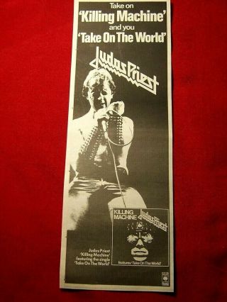 Judas Priest 1979 Vintage Advert Take On The World Single Heavy Metal