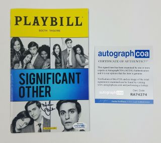 Significant Other Gideon Glick Autographed Signed Playbill Broadway Theater Acoa
