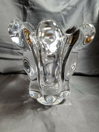 " Vannes Le Chatel " Crystal Vase Made In France Vintage Mid - Century Modern Art
