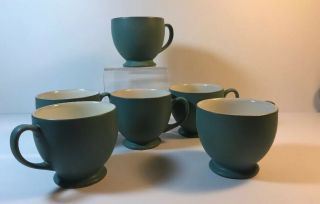 Denby England Luxor Blue Green Tea Cup Footed Set Of 6