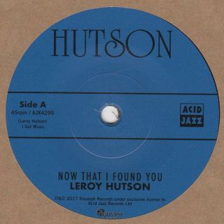Leroy Hutson Now That I Found You Acid Jazz Ajx429s Soul Northern Reggae