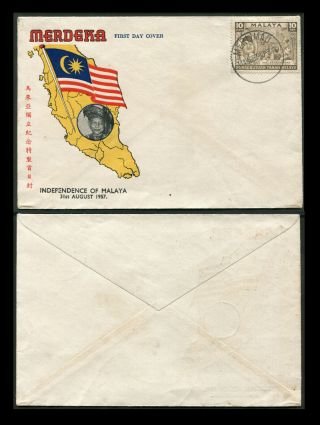 Malaya/malaysia 1957 Independence Private Fdc With Merlimau Postmark.