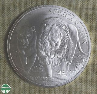 2016 Congo 5000 Francs - African Lion - Weight: 1 Oz - Fineness: 999 Silver