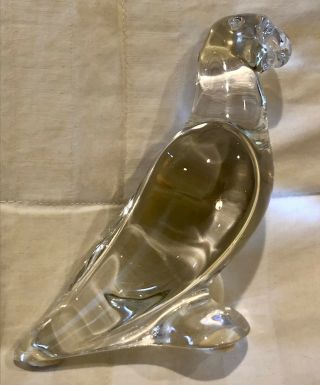 Baccarat France Crystal Glass Parrot Paperweight Figurine Sculpture