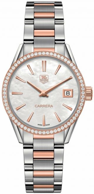 Tag Heuer Carrera 18k Rose Gold & Stainless Steel Women 