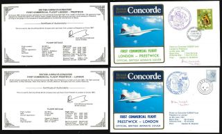 6.  6.  1981 2x Ba Concorde Cpt Brian Walpole Signed Cover_prestwick - London & Rtn