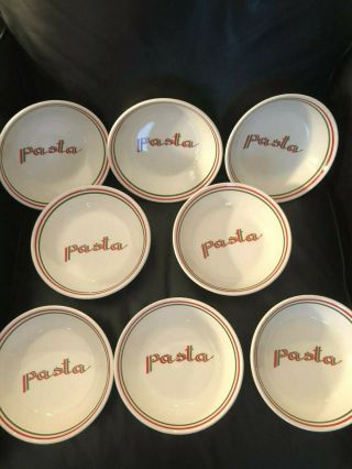 Pottery Ceramic Pasta Serving Bowls Made In Italy Set 8 Signed On Back