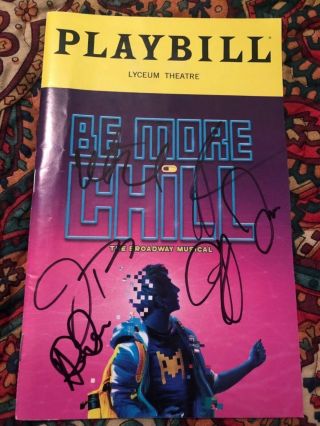 2019 Be More Chill Signed Autographed Playbill Nyc Broadway Musical