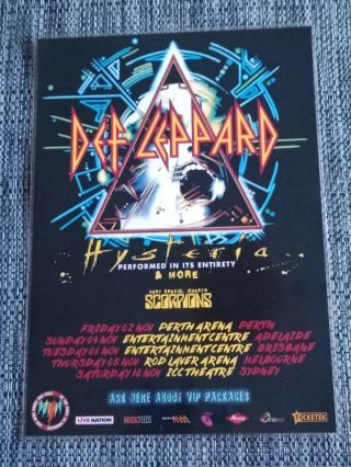 Def Leppard - 2018 Hysteria Australia Tour - Laminated Promo Tour Poster