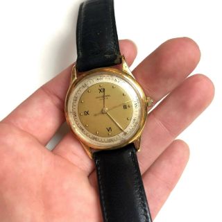 18k Gold 1943 Universal Geneve Mens Wristwatch