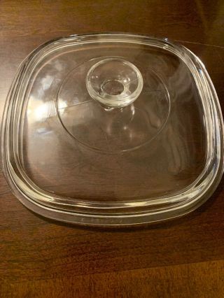 Vintage Corning Ware 18 Pyrex A9c A Clear Square Lid For 8 " X 8 " Casserole