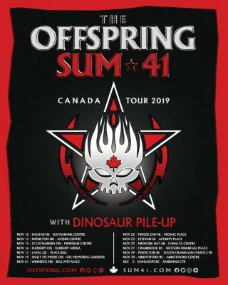 The Offspring,  Sum 41 Poster,  2019 Canada Tour / 16x13 In