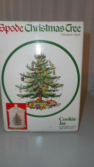 Vintage Spode Christmas Tree Cookie Jar With Lid