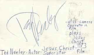 Ted Neeley Actor Jesus Christ Superstar Movie Autographed Signed Index Card