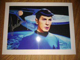 Star Trek Leonard Nimoy Spock Signed Color 5x7 Photo.