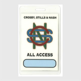 Crosby Stills & Nash Authentic 1988 Concert Tour Laminated Backstage Pass