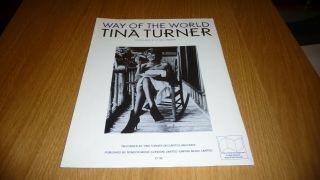 Tina Turner Way Of The World Uk Sheet Music
