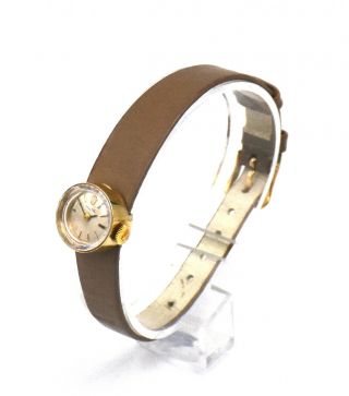 Vintage Ladies Rolex Chameleon Cal 1400 Wristwatch 14k Gold 3 Bands Box 17j