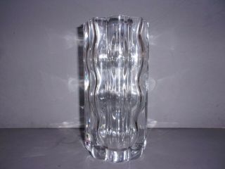 Sweden Signed Orrefors Crystal Art Glass No.  4203 - 22 - P Wavy Column 7 - 7/8 " Vase