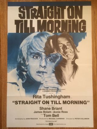 Straight On Till Morning 1972 British Hammer Horror Film Poster