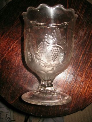 Eapg Antique American Pattern Glass Spoon Holder York Honey Comb 1869