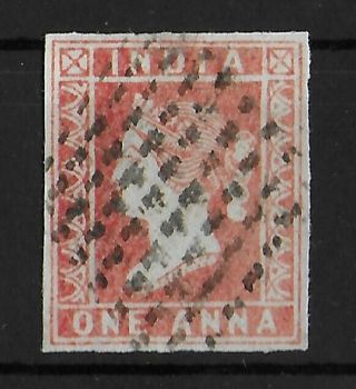India 1854 1 A Vermilion Red Imperf Unchecked For Type I