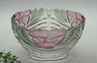 Vintage Anna Hutte Bleikristall 24 Lead Crystal Floral Candy Dish West Germany