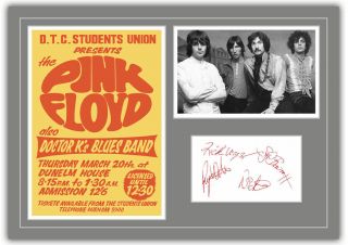 Pink Floyd Concert Poster Photo Autographs Memorabilia Poster Durham 69 Unframed