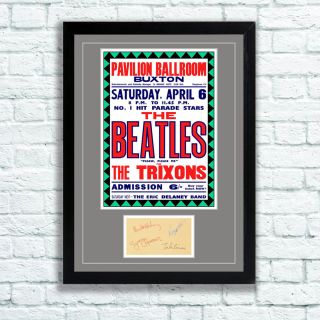 The Beatles Concert Poster & Autographs Memorabilia Poster Buxton 1963 Unframed