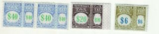 Old Commonwealth Of Australia Tax Instalment & Check 3 Pairs $cv250aud