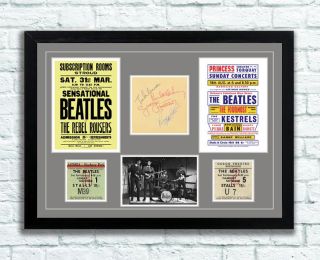 The Beatles Concert Poster,  Autographs And Tickets Memorabilia Poster Unframed