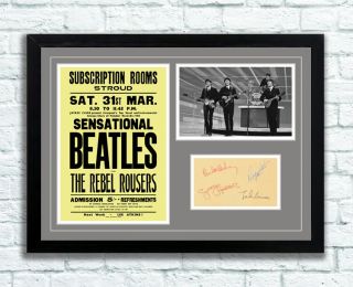 The Beatles Concert Poster & Autographs Memorabilia Poster Stroud 1962 Unframed