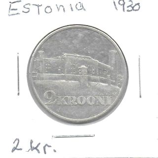 Estonia 1930 2 Krooni Silver Coin Km - 20 Xf - Au