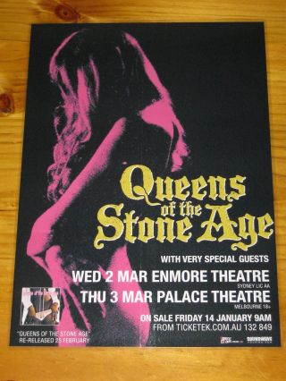 Queens Of The Stone Age - Qotsa - 2011 Australian Tour - Laminated Promo Poster
