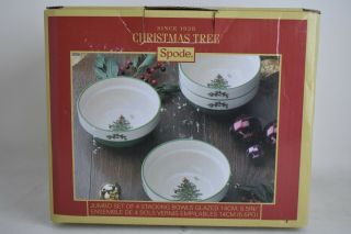 Spode Christmas Tree 5.  5 " Glazed Stacking Bowls,  Set Of 4
