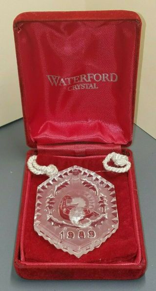 Waterford Crystal 1989 Six Geese A Laying Ornament - With Bag & Case