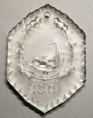 Waterford Crystal 1989 Six Geese a Laying Ornament - with Bag & Case 3