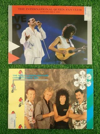 Vintage Official International Queen Fan Club Magazines Autumn Christmas 1985