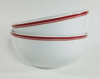 (2) Williams - Sonoma Open Kitchen Bistro Red 5 5/8 " Coupe Cereal Bowls