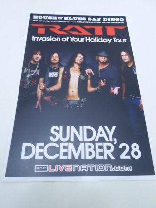 Ratt Concert Poster Invasion Of Your Holiday San Diego House Of Blues 11 " X17 "